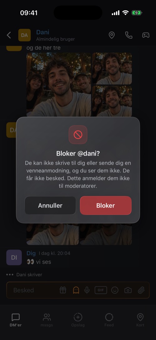 Dialogen Bloker, der forklarer, hvad blokering gør