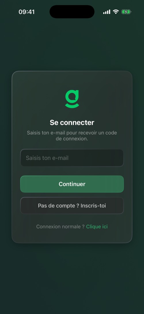 L'écran de connexion de mssgs qui demande une adresse e-mail