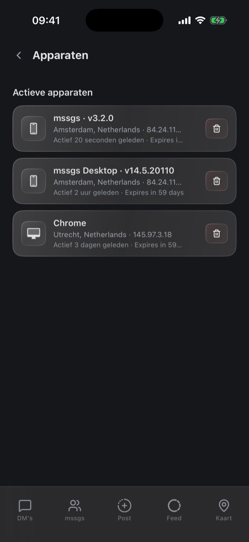 De instellingen voor Apparaten met een iPhone, de desktop-app en een browser